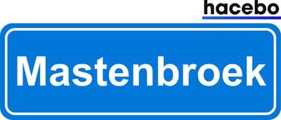 Hacebo - Plaatsnaam Sticker - 29x10 CM - Mastenbroek sticker - Verkeersborden sticker - grappige cadeaus - Mastenbroek
