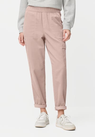 camel active Cargo broek gemaakt van puur katoen - Maat womenswear-26/30 - Donker lila roze