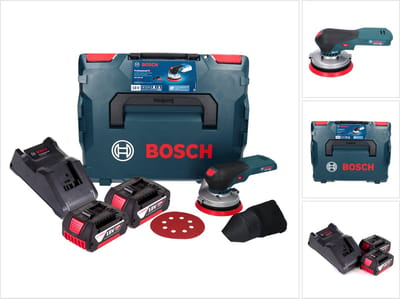 Bosch GEX 18V-125 Professionele snoerloze excenterschuurmachine 18 V 125 mm borstelloos + 2x accu 4.0 Ah + lader + L-BOXX