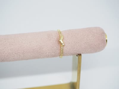 Hartje ring met steentjes | goud gekleurd | maat 16
