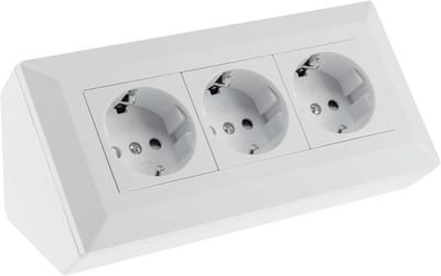 Hoekstopcontact 3-voudig 230V, Ideaal voor Keuken, Kantoor en Werkplaats