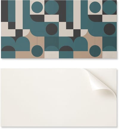 Zelfklevend vinyl keukenpaneel 100x50 cm met abstracte vormen en figuren