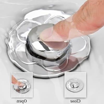 Universele Pop-Up Afvoerpluggen, RVS Afvoerstop met Zeef, Geschikt voor 34-40mm Afvoeropeningen, Waterdichte Filteroplossing voor Keuken en Badkamer