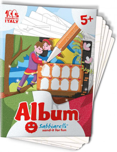 Sabbiarelli zandschilderen album Bella Italia 15x20 cm 5 stuks creatief speelgoed.