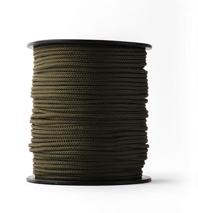 SNURO polyester touw (3mm, 100M, kaki) - robuust gevlochten polyester touw in het kaki groen voor elke toepassing - weerbestendig touw ideaal voor buiten & survival - Commandotouw