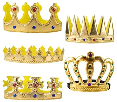 Dailygoods - Verjaardagskroon - Gouden Koningskroon - 5 Stuks - Kinderen Kostuumaccessoires - Feestelijke Kroon - Geschikt voor Verjaardagsfeesten