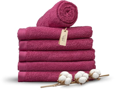 Miss Towels 70x140 Handdoeken Set 6 st. - 5 sterren Hotelkwaliteit - Badtextiel - Luxe Badhanddoeken - Zachte Badlakens - Fuchsia - Made in Portugal