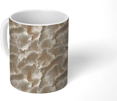 Mok - Koffiemok - Waaierstructuren - Beige - Vezeltextuur - Mokken - 350 ML - Beker - Koffiemokken - Theemok