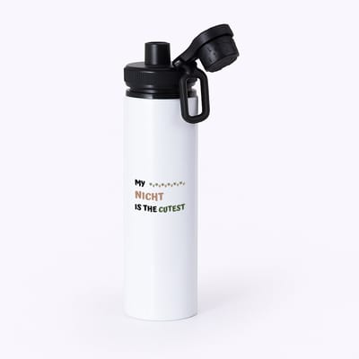 Hacebo® - my nicht is the cutest waterfles met draaidop zwart - Nicht - schattige nicht - verjaardagscadeau - verjaardag - cadeau - cadeautje voor nicht - nicht artikelen - kado - geschenk - gift - water fles - 850ML