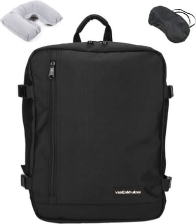 Rugzak 40x30x20 cm - Maximale Inhoud - Handbagage Tas Underseater 40x30x20 - 17 inch Laptopvak - Zwart