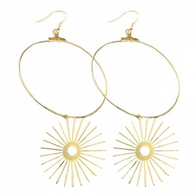 Oorbellen-Zon-Goudkleurig -zilver-Charme Bijoux