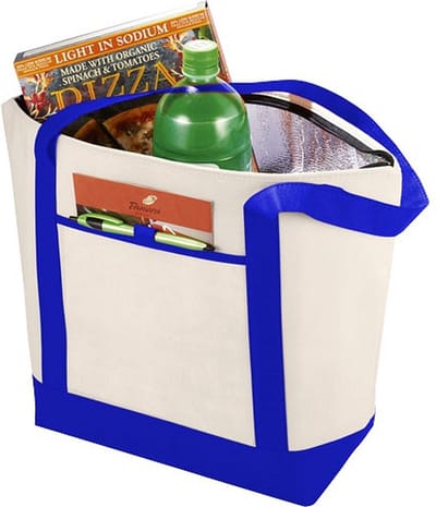 Lighthouse Koeltas - blauw met creme - 22.5 liter - draagtas - 44.5 x 34 x 15 cm