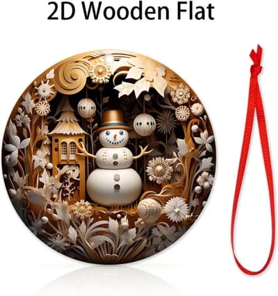 Livano Kerstballen - Kerstversiering - Hout - Kerstman - Feestelijke Decoratie -