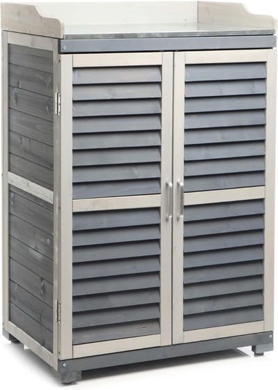 GTB® Hout Tuinberging - Tuinkast - Opbergdoos - Grijs - 67cm x 47cm x 100cm