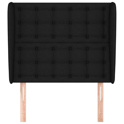 vidaXL - Hoofdbord - met - randen - 83x23x118/128 - cm - stof - zwart