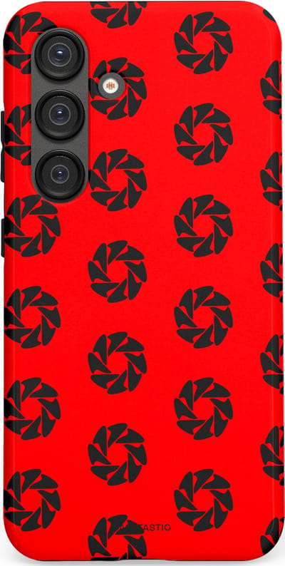 Casetastic hoesje geschikt voor Samsung Galaxy S25 - Dubbellaagse bescherming - Zwarte Sterren op Rood - Fashion Case - Rood Zwart