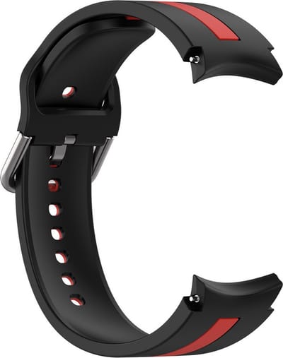 Siliconen bandje - geschikt voor Samsung Galaxy Watch 7 / Watch FE / Watch 6 / Watch 6 Classic / Watch 5 / Watch 5 Pro / Watch 4 / Watch 4 Classic - zwart-rood