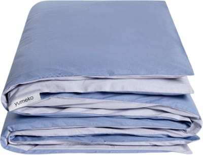 Yumeko kinderdekbedovertrek percal katoen dubbelzijdig lavendel/sereen blauw 100x135 - Bio, eco & fairtrade