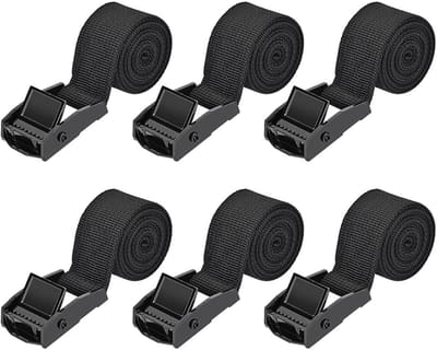 Spanbanden Set van 6 | 1m x 2,5cm Verstelbare Ratel Spanriemen voor Auto, Fiets en Bagage