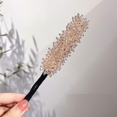 Ruoshui Vrouw Strass Parel Bloem Knot Maker DIY Kapsel Tool Voor Dames Haaraccessoires Bruids Haarband