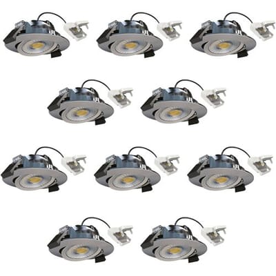 KS Verlichting 10x inbouwspot - Liv plafondspot - dimbaar - brushed - kantelbaar
