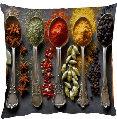 Sierkussens - Kussentjes Woonkamer - 50x50 cm - Lepels - Specerijen - Kaneel - Chili