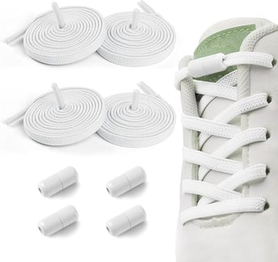 Famanu – 2 paar elastische veters zonder strikken, verstelbare veters met metalen capsule, luie veters, universele schoenveters, geen stropdas veters voor volwassenen en kinderen