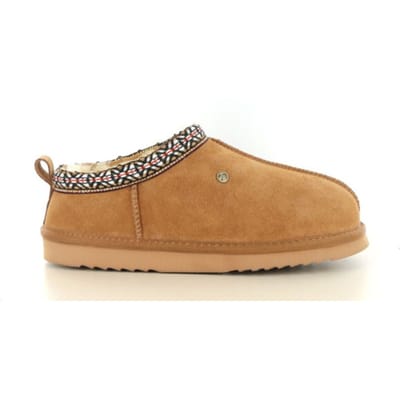 Warmbat Kynuna Suede Tape Dames Sloffen - Cognac