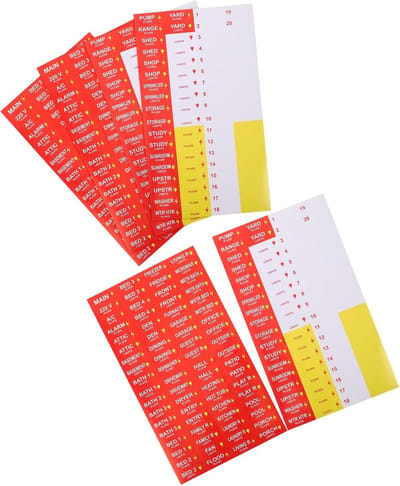 Paneellabels Sets - Circuit Stickers - Groepenkast Ordenen - Zelfklevend Verwijderbaar - 29x17 cm - Rood