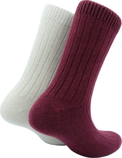 The Sockmaker sokken dames 36-41 - 2-pack Cashmere - duurzaam - Burgundy and Cream
