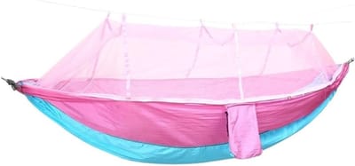Outdoor Hangmat - Kampeer Hangmat - Ontspannen Buiten - Met Geïntegreerde Klamboe - Lichtgewicht Nylon - Rosé