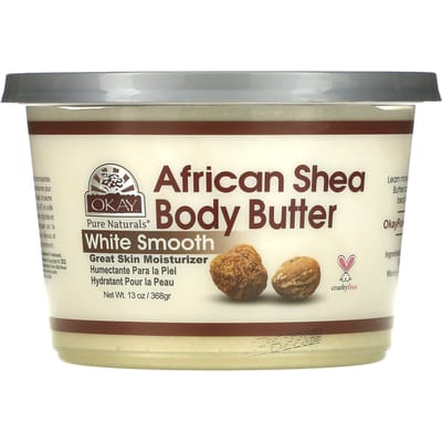 Okay Pure Naturals, African Shea Butter, White Smooth, 368 g (13 oz) gray