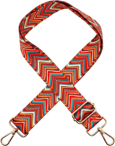 Verstelbare Schouderband voor Tassen in Rood/Oranje - Boho Stijl, Mode Accessoire, Comfortabel Draaggemak