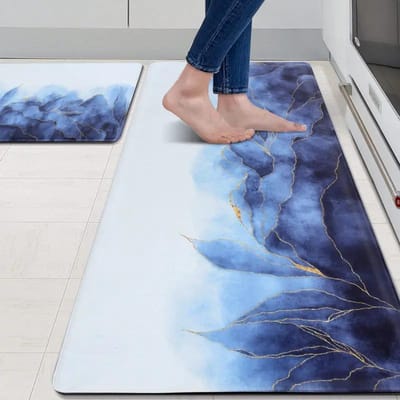 Abstracte Boerderij Keukentapijten Gestreept Golvend Antislip Tapijt Hal Trap Decoratief Vlekbestendig Tapijtmat Huisdecoratie 1PC40X60CM (1.3X2F