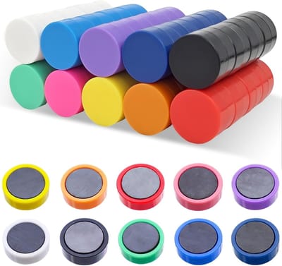 Kleurige ronde magneten voor whiteboards en prikborden - 80 stuks, 20 mm, ideaal voor school en kantoor