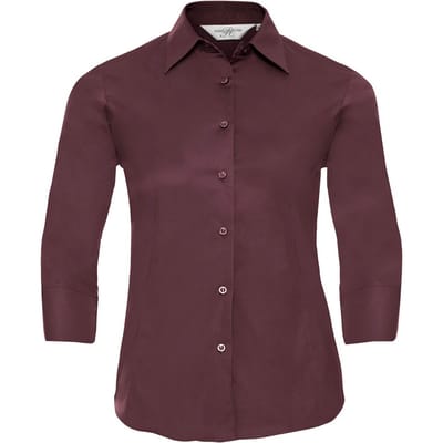 Russell Collection Dames/Dames Easy-Care 3/4 mouw Formeel Overhemd (Haven)