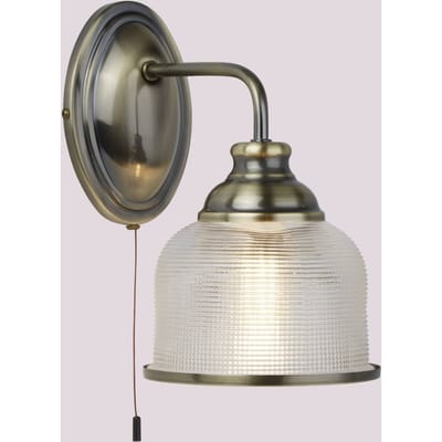 Searchlight Wandlamp Bistro II, antiek messing