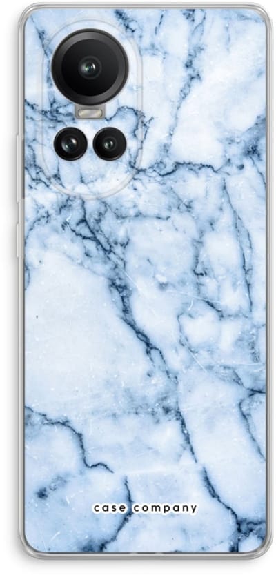 Case Company® - Hoesje geschikt voor Oppo Reno 10 Pro hoesje - Blauw marmer - Soft Cover Telefoonhoesje - Bescherming aan alle Kanten en Schermrand