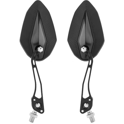 Paire 8mm 10mm Universel Moto Rétroviseur Rétroviseur Latéral Bleu Black noir