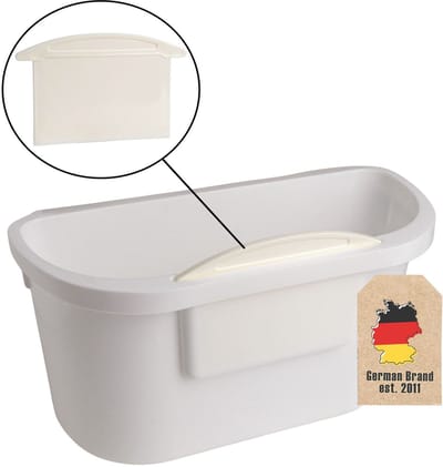 Intirilife hangende afvalbak in wit met afvalspatel - Universele afvalbak voor keuken, badkamer, organisch afval, restafval