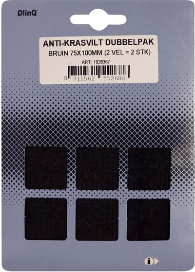QlinQ Anti-krasvilt - 2x - bruin - 75 x 100 mm - rechthoek - zelfklevend - meubel beschermvilt
