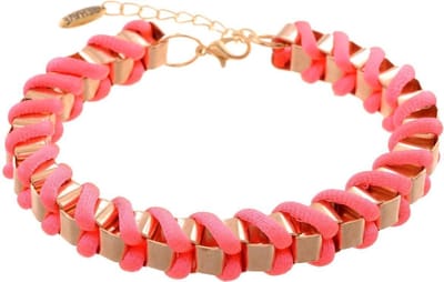 Behave - Armband gevlochten koord roze - Statement zomertrend
