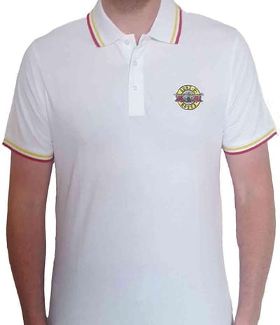 Guns N' Roses - Classic Logo Polo shirt - L - Wit