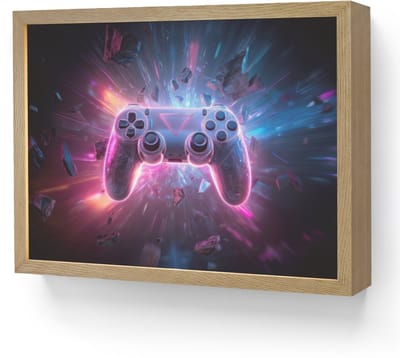 Nachtlampje 40x30 cm - Kinder lamp - Controller - Neon - Explosie - Abstract - Tafellamp kinderkamer draadloos - Slaapkamer lampje - Bedlamp kinderen - Kinderlampje - Wandlamp babykamer - Nachtlampjes