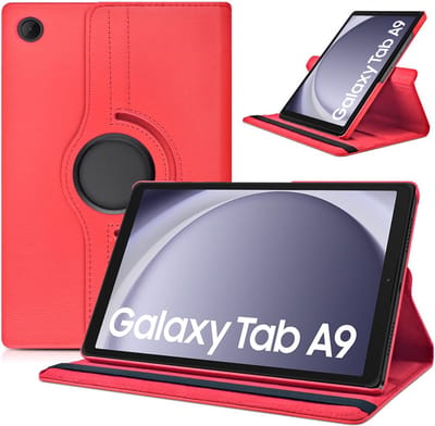 Hoes Geschikt voor Samsung Galaxy Tab A9 / Galaxy Tab A11 8.7 inch hoes – 360° draaibaar tablethoes – Rood