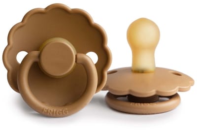 Frigg fopspeen latex - Daisy - cappuccino / 0-6 maanden