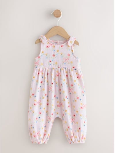 Next - Meisjes - Babyrompertje van mousseline met lange pijpen - Roze