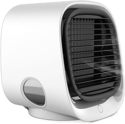 Mini Luchtkoeler - Draagbare Airco - Persoonlijke Verkoeling - Met LED Verlichting - 166 x 152 x 142 mm - Wit