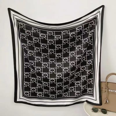 Foulard en soie 90*90cm Foulard de tête pour femme Mode Quatre saisons Accessoires pour cheveux Hijab Foulard Bandana Châle Foulard de tête gray