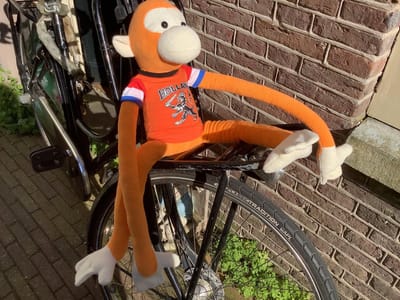 Mazzelaap oranje badstof knuffelaap